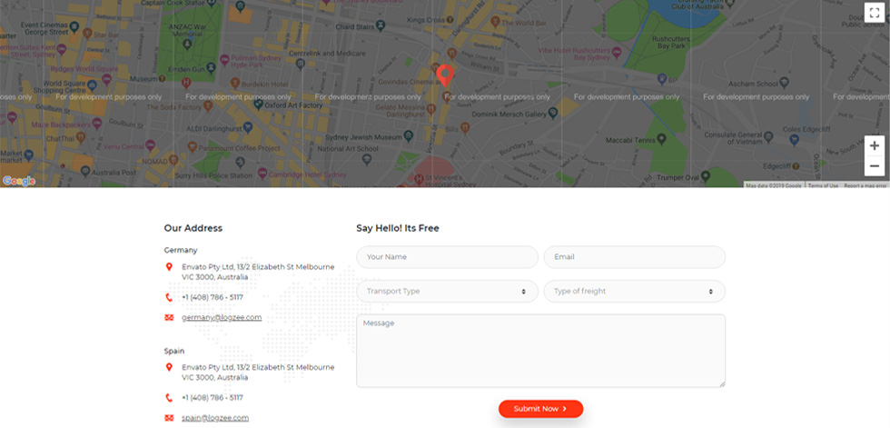 Contact page