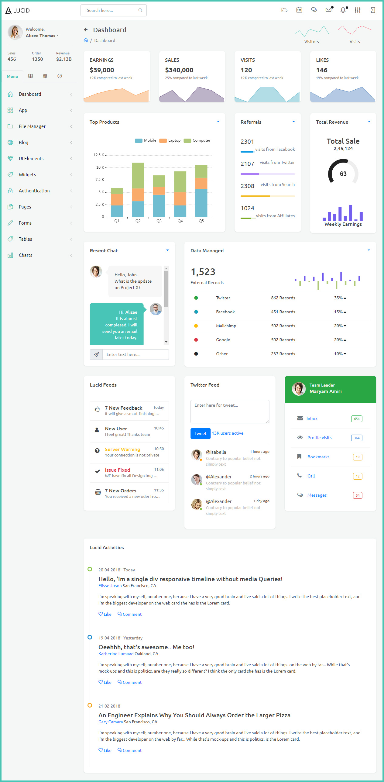 Lucid Angular 7 HTML Website Templates