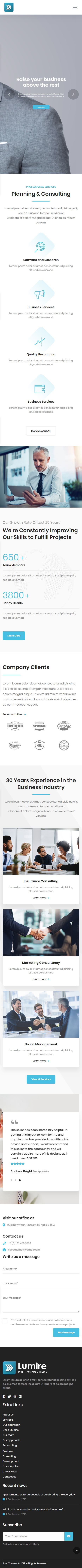 Lumire – Premium Responsive Business HTML5 Template theme — Mobile preview