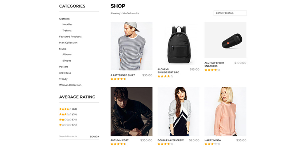 Shop page