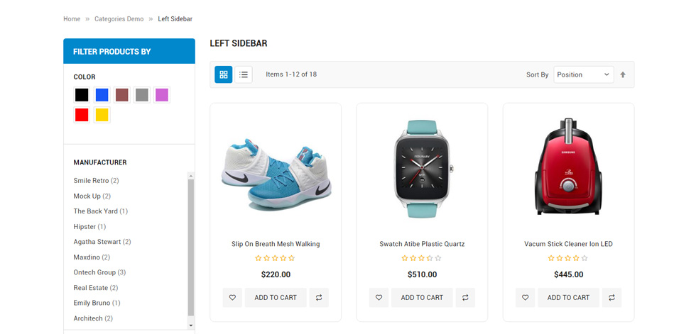 Shop page