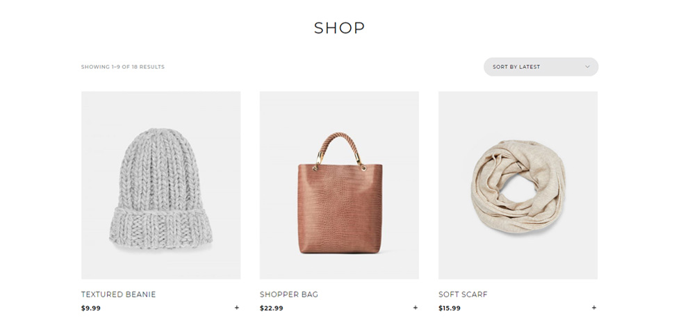 Shop page