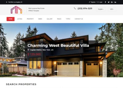 5+ Latest Real Estate Website Templates 2018