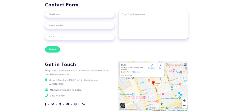 Contact page