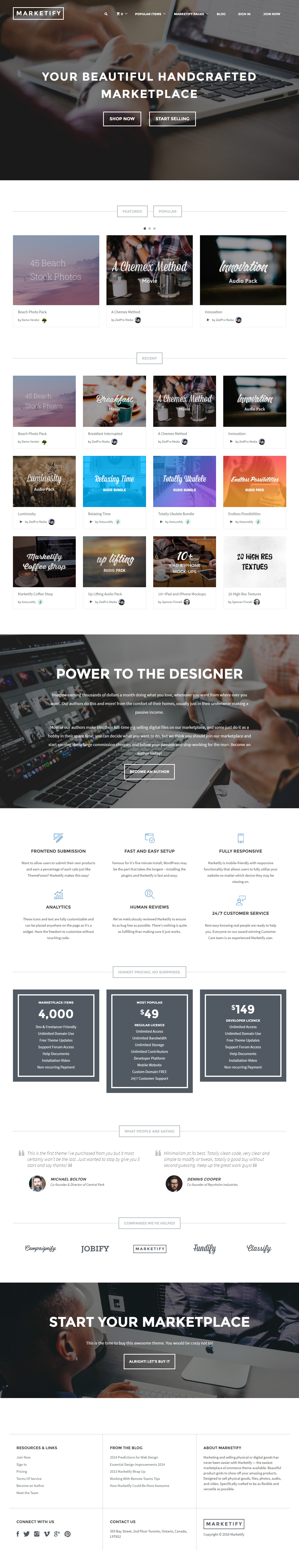 Marketify WordPress Theme like Etsy