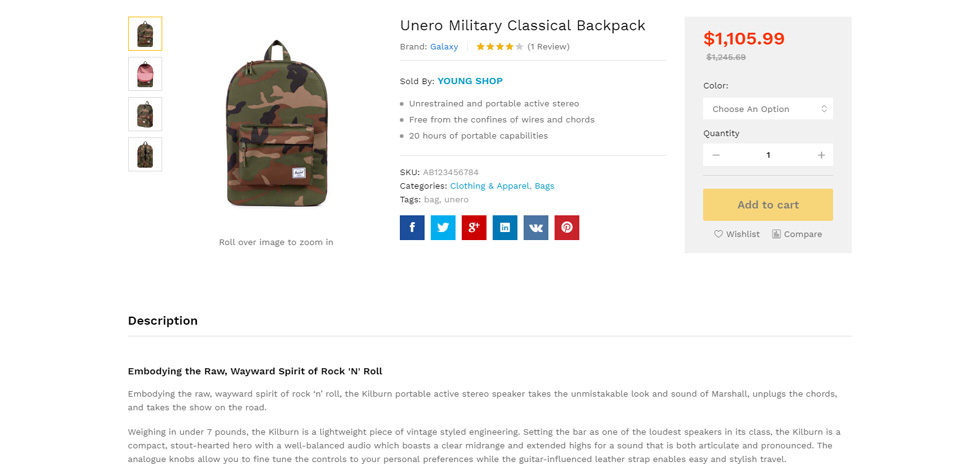 Product page