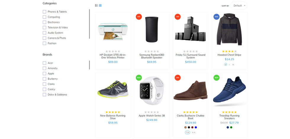 Shop page