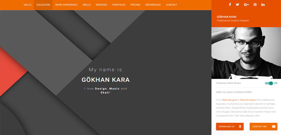 Welcome screen