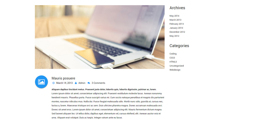 Blog post page