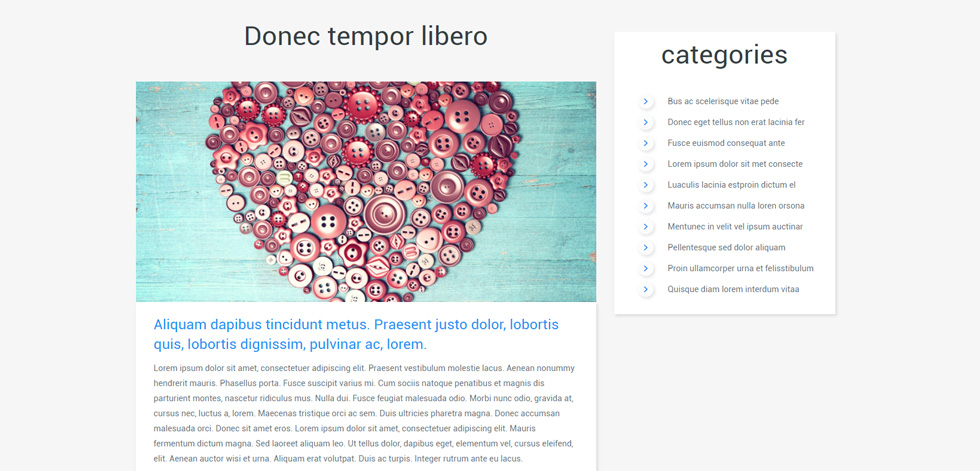 Blog post page