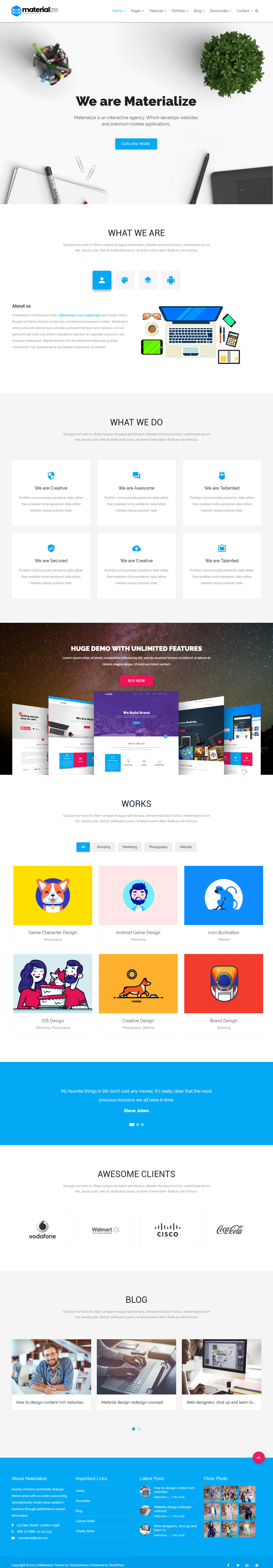 Materialize WordPress Material Design Theme