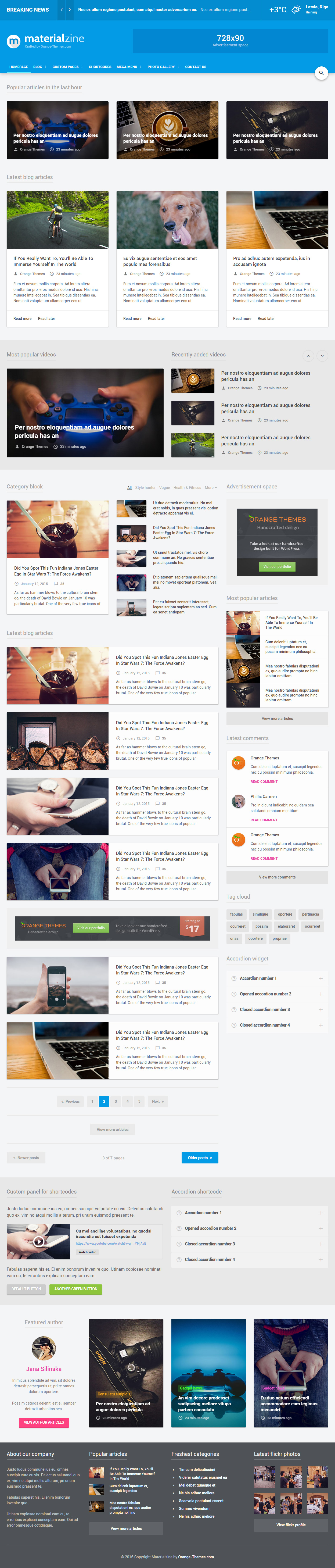 MaterialZine HTML Blog Templates