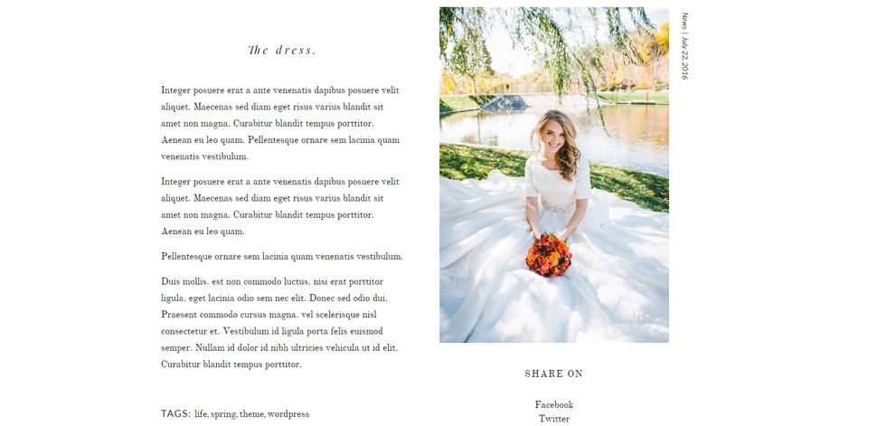 Blog post page