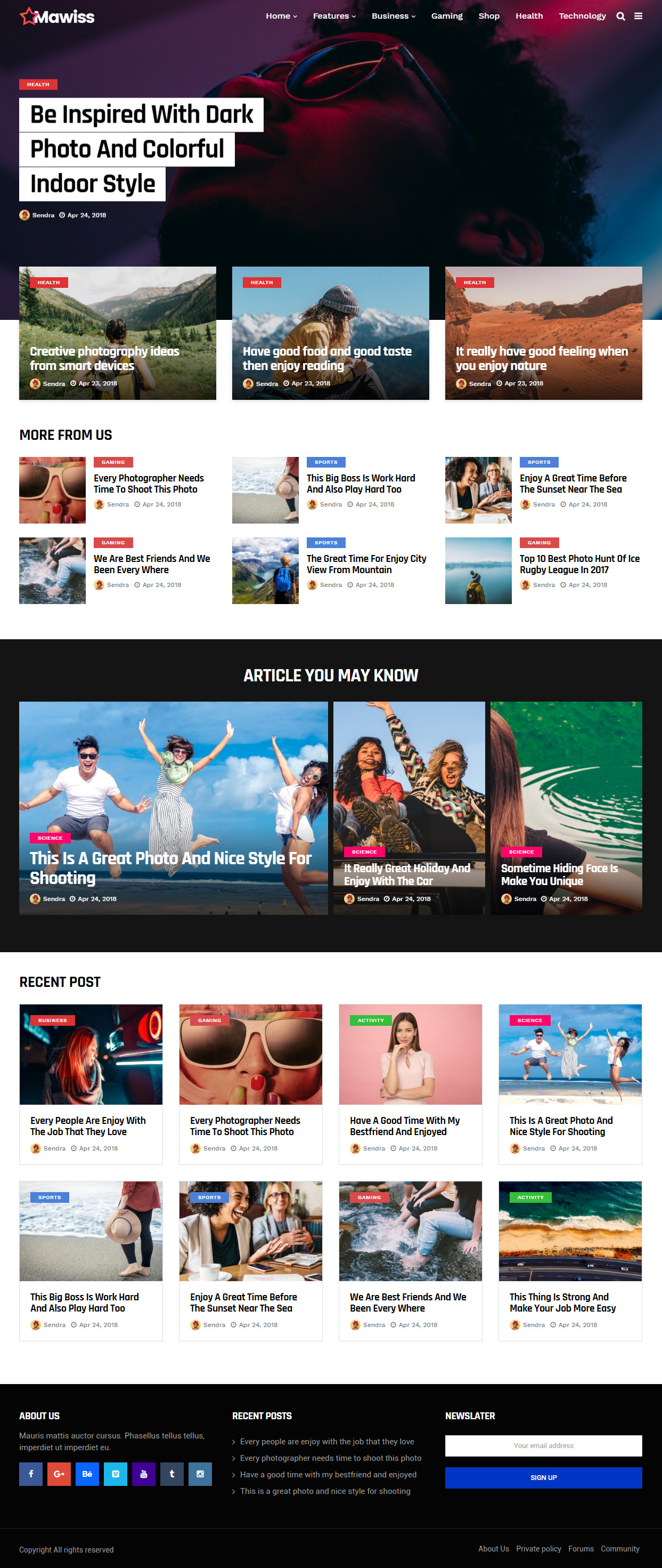Mawiss Best Blog WordPress Themes