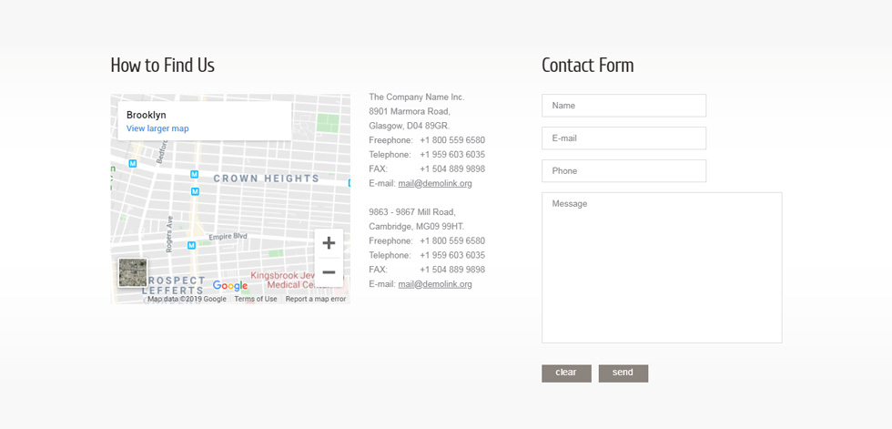 Contact page
