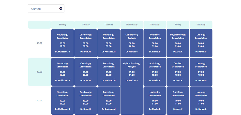 Doctors timetable