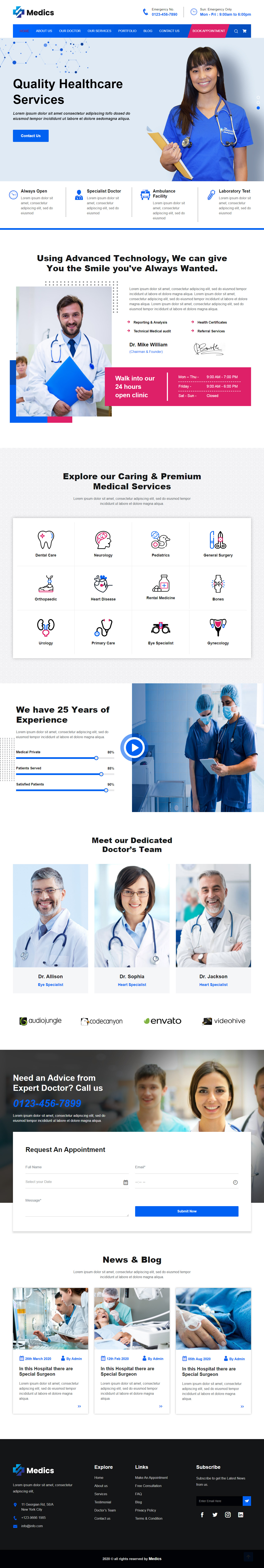 Medics Medical Healthcare HTML5 Templates