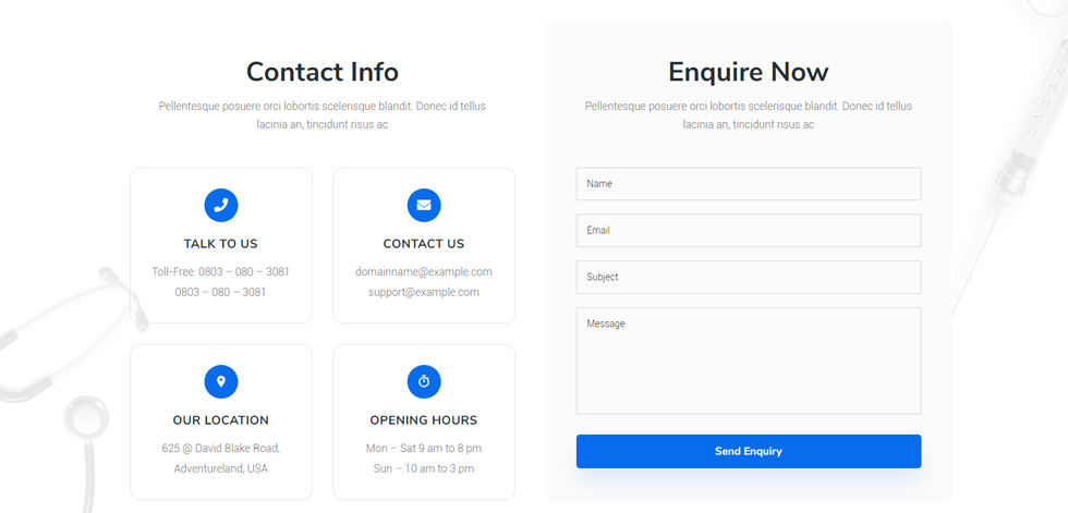 Contact page