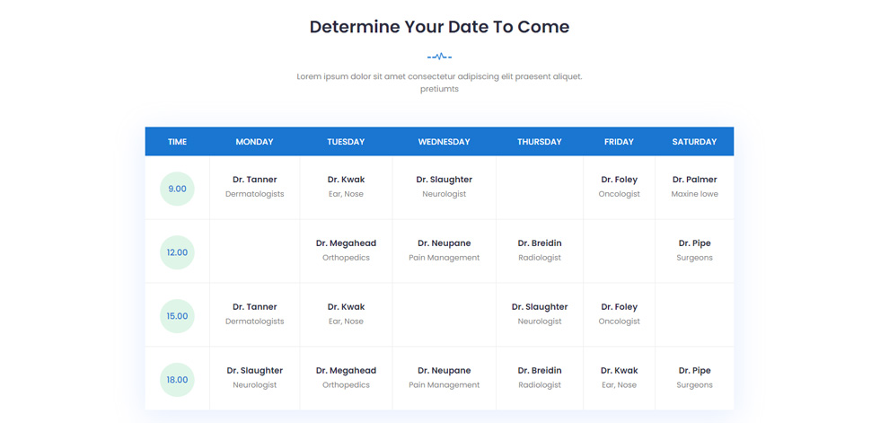 Timetable