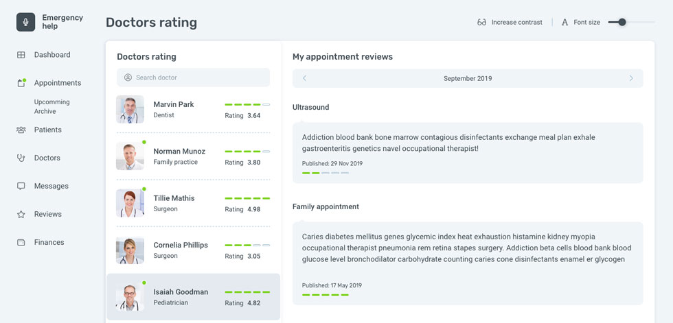 Doctors rating