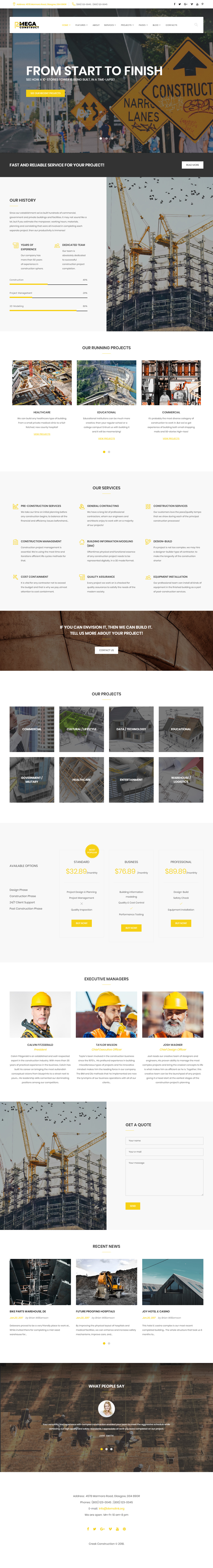 Mega Construct Engineering Website Templates
