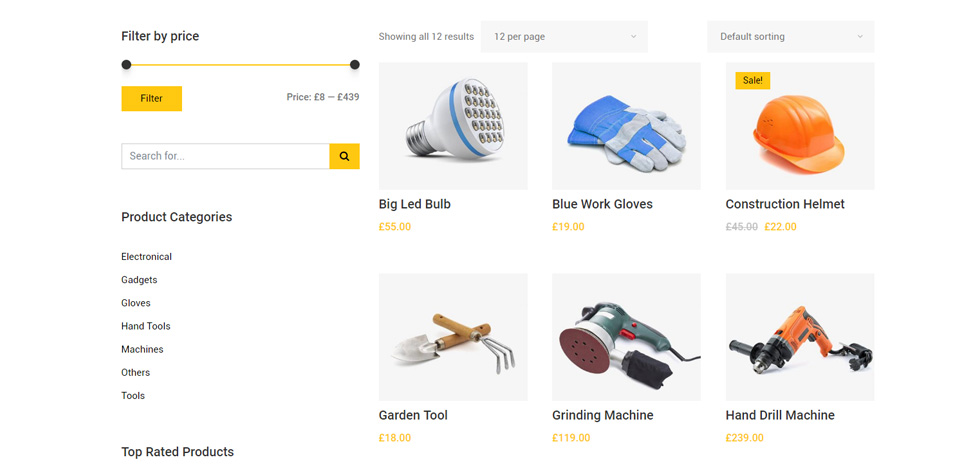 Shop page