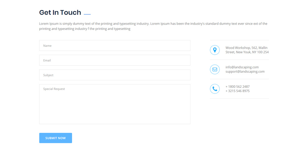 Contact page