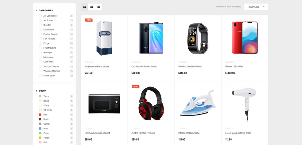 Category page