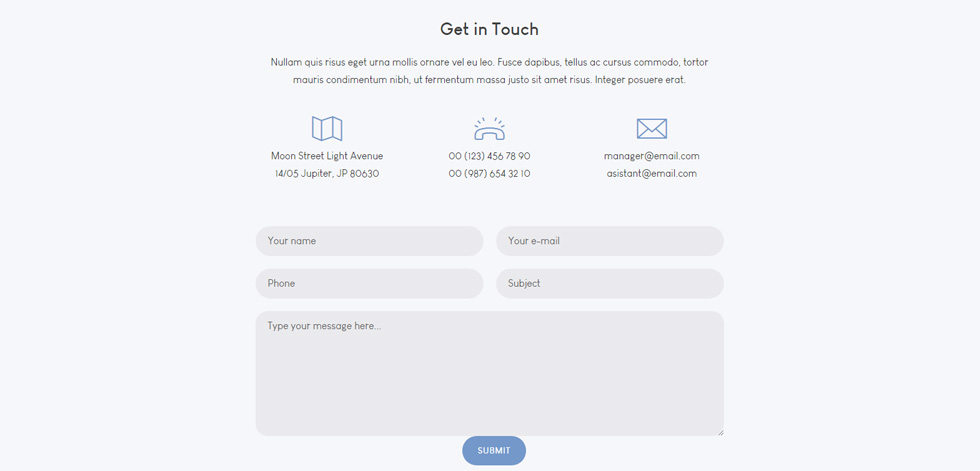 Contact page