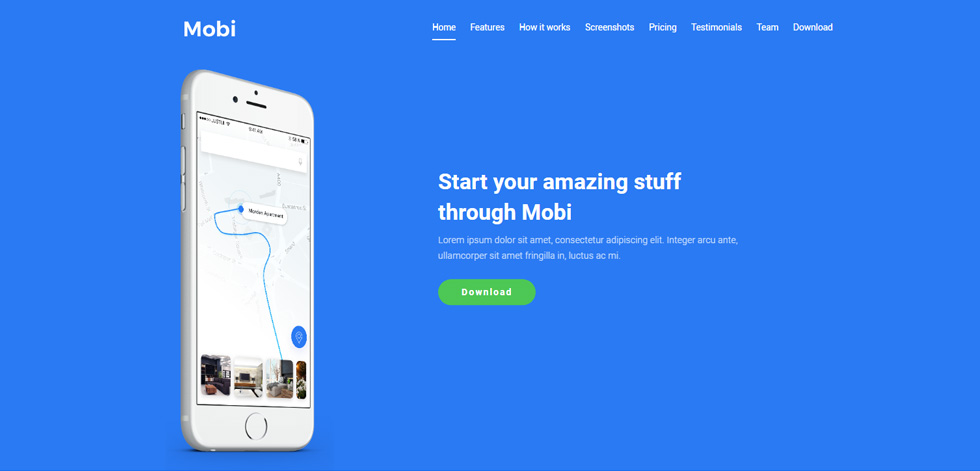 Welcome screen