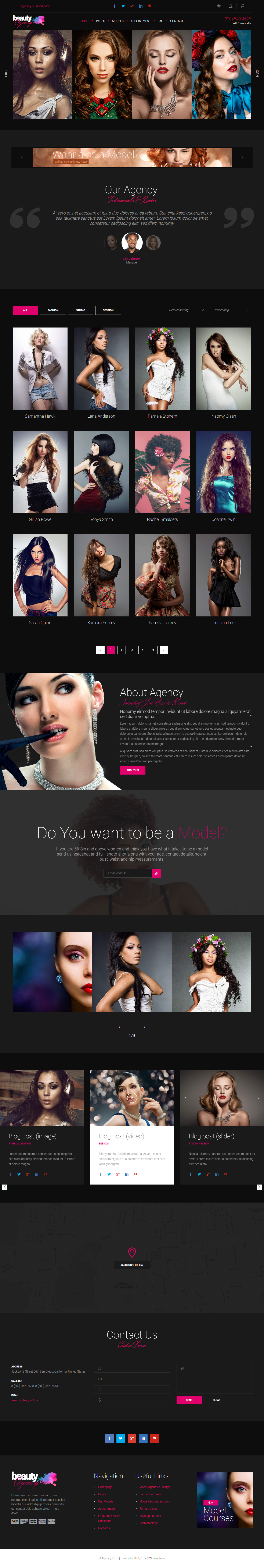 Models Agency Fashion HTML5 Website Templates