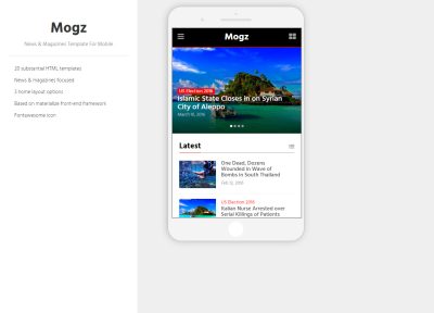 Best HTML5 Mobile Magazine Template 2016