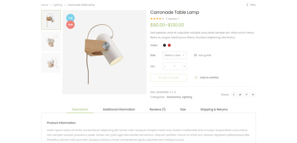 Product page