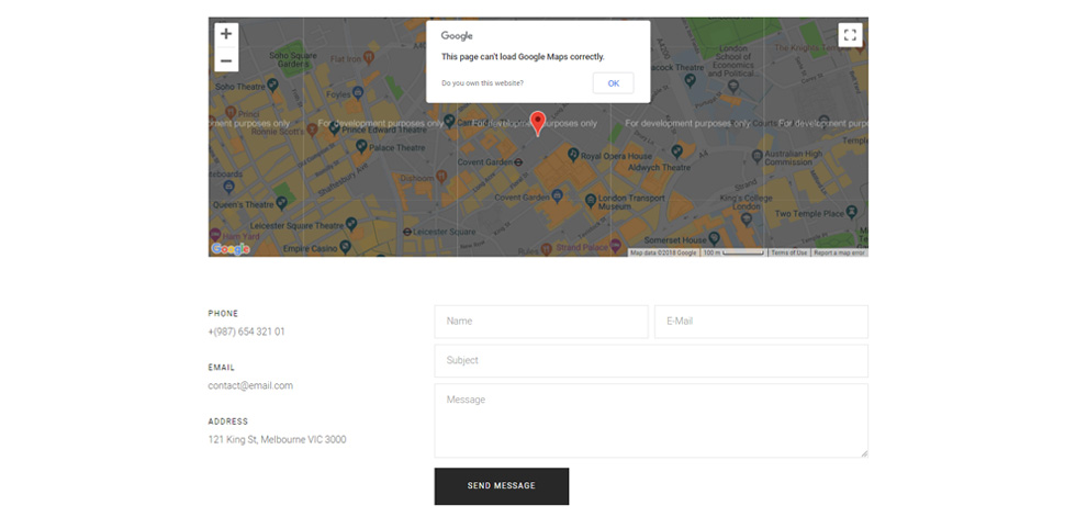 Contact page