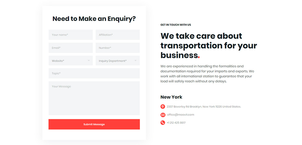 Contact page