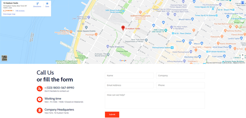 Contact page