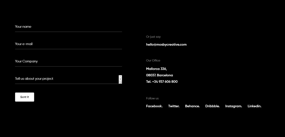 Contact page
