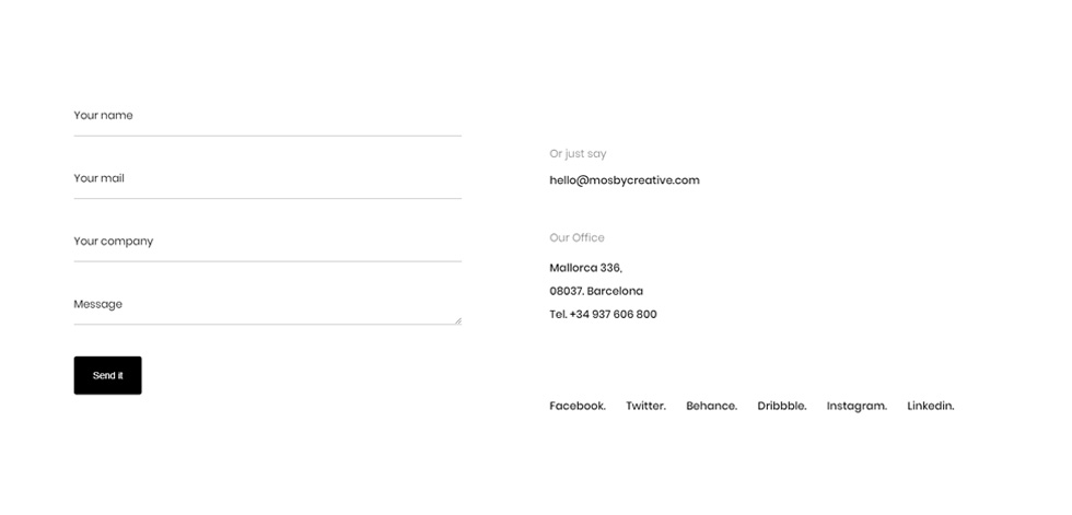 Contact page