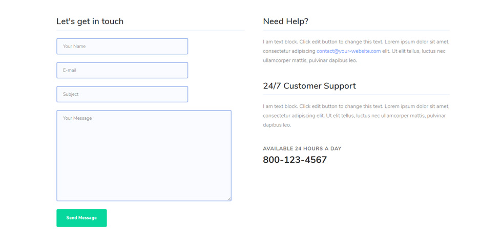Contact page