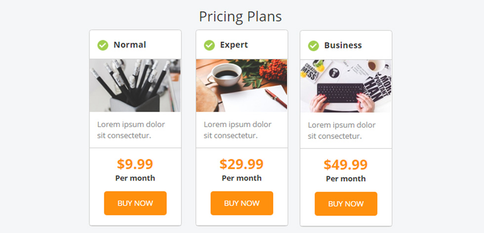 Pricing tables