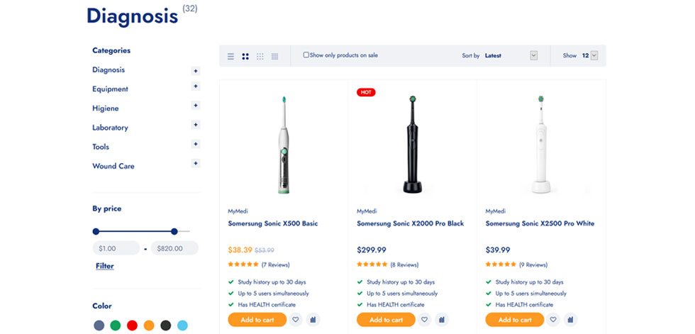 Shop page