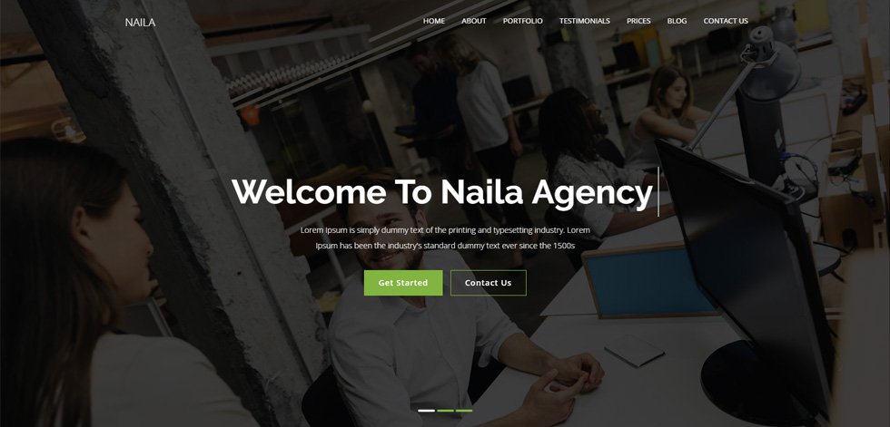 Welcome screen
