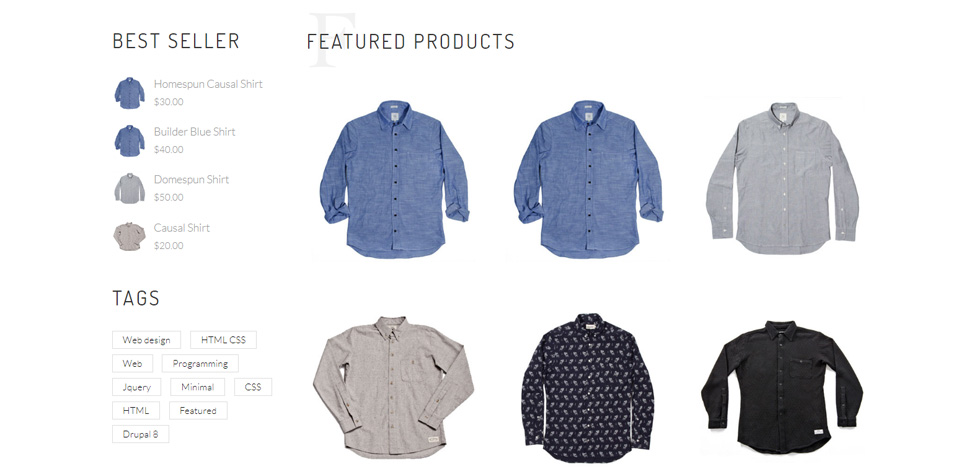 Shop page