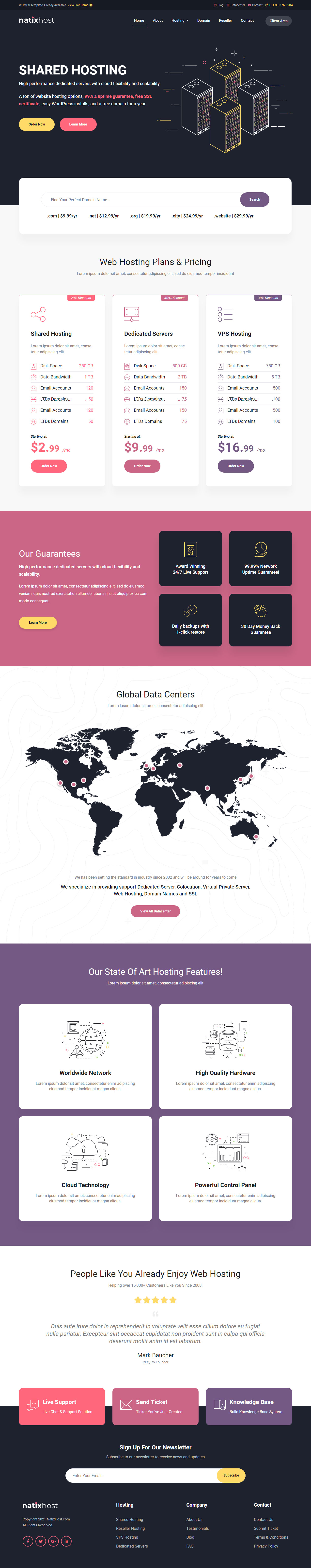 NatixHost HTML5 Hosting Template