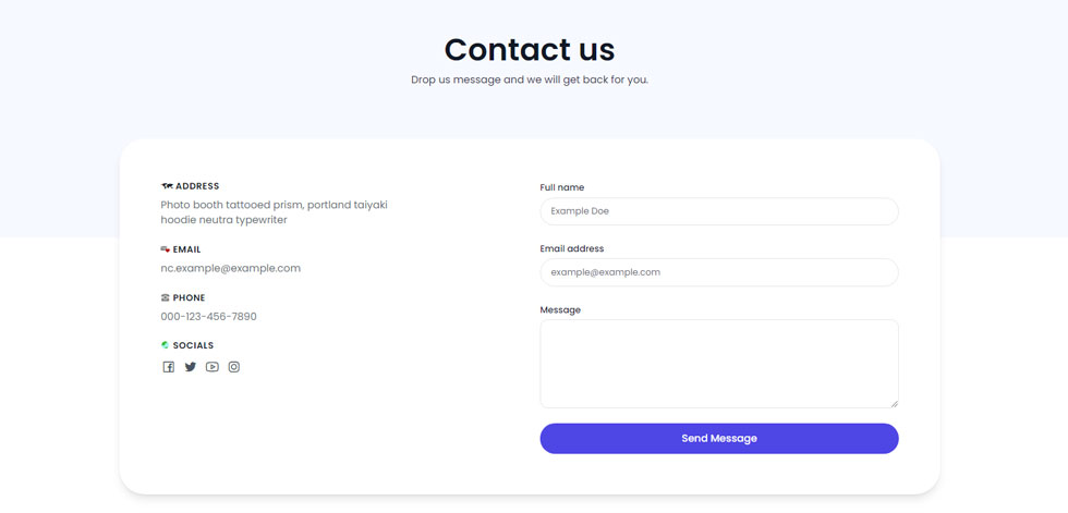 Contact page