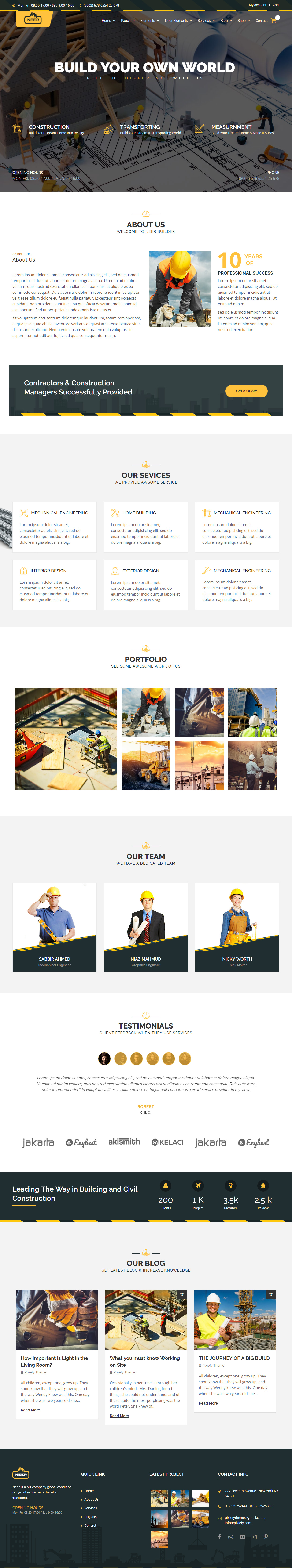Neer Construction Company WordPress Themes
