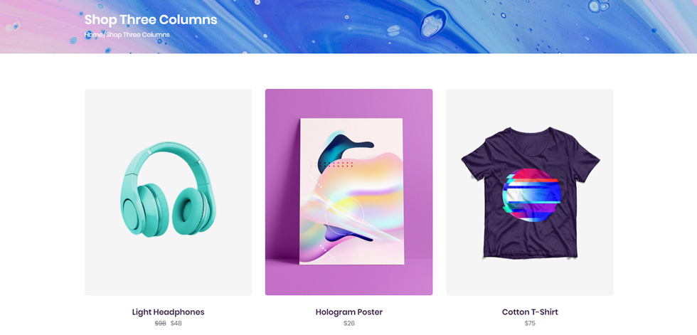 Shop page