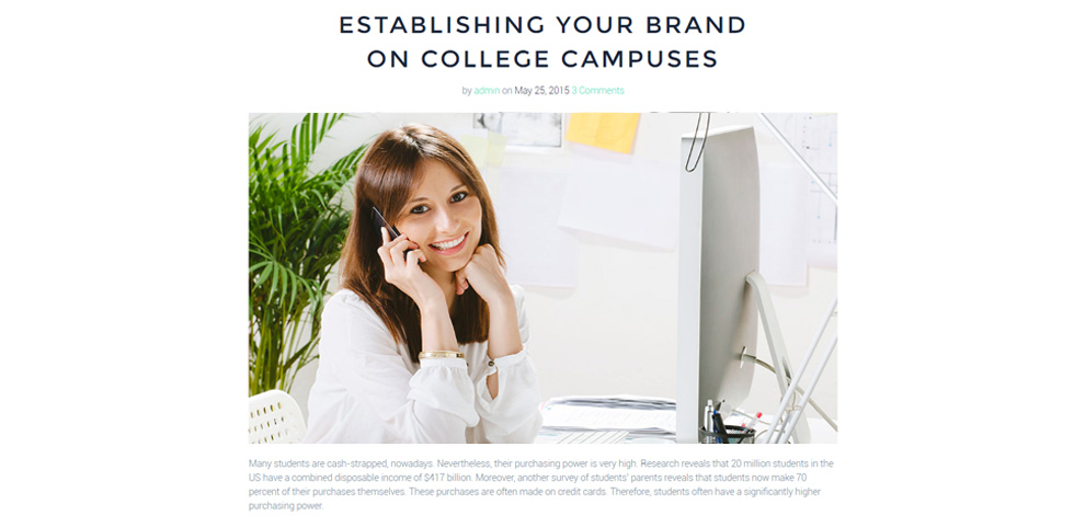 Blog post page