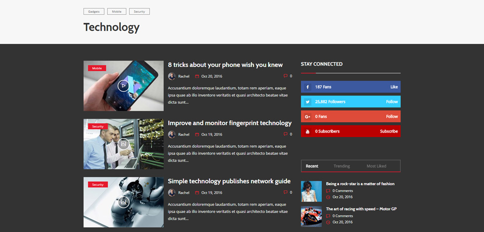 Category page