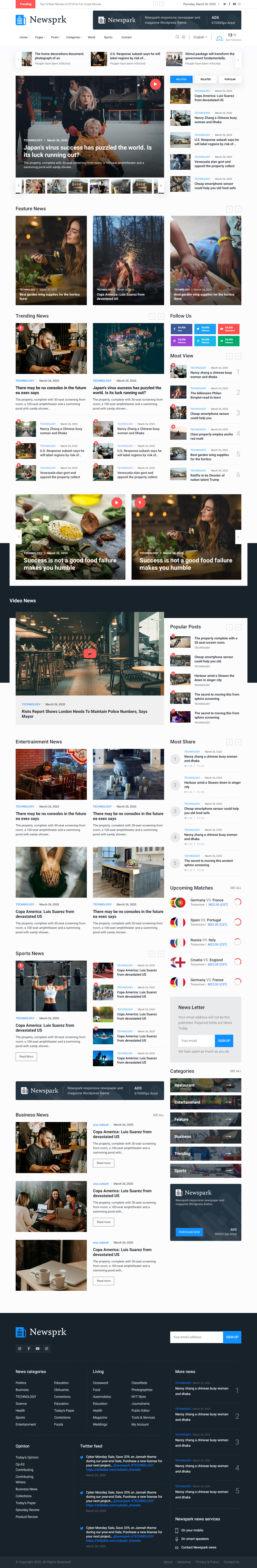 Newsprk HTML5 Magazine Templates